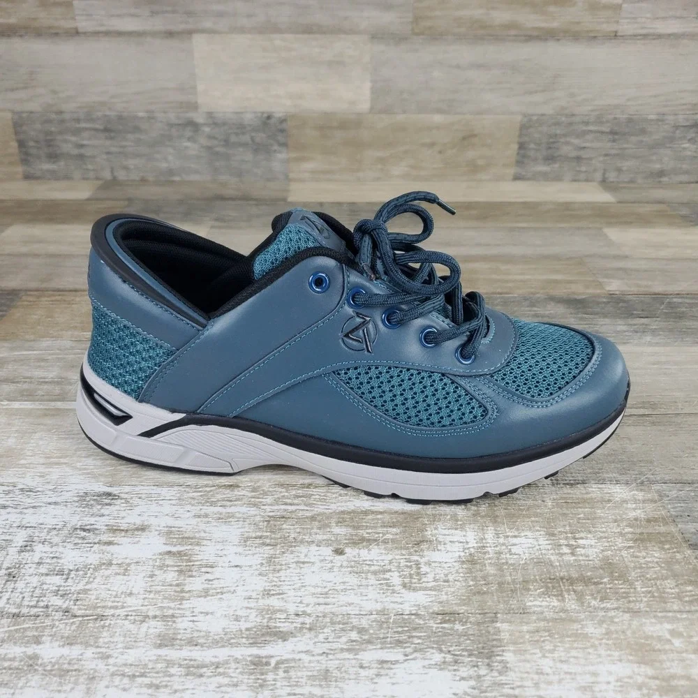 Zeba‎ Hands-Free Slip On Mens Shoes Sz 10.5 Athletic Blue Lace-Up Sneakers
